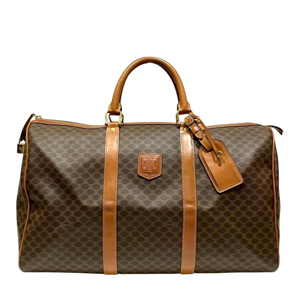 Celine Boston bag, Macadam pattern, leather.